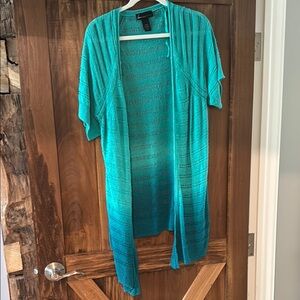Lane Bryant Teal Open-Front Cardigan